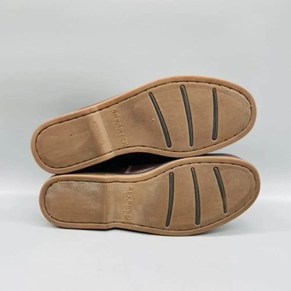 Sperry Shoes Mens 11 Brown Leather Top Sider Mako Boat Moc Toe Casual Comfort